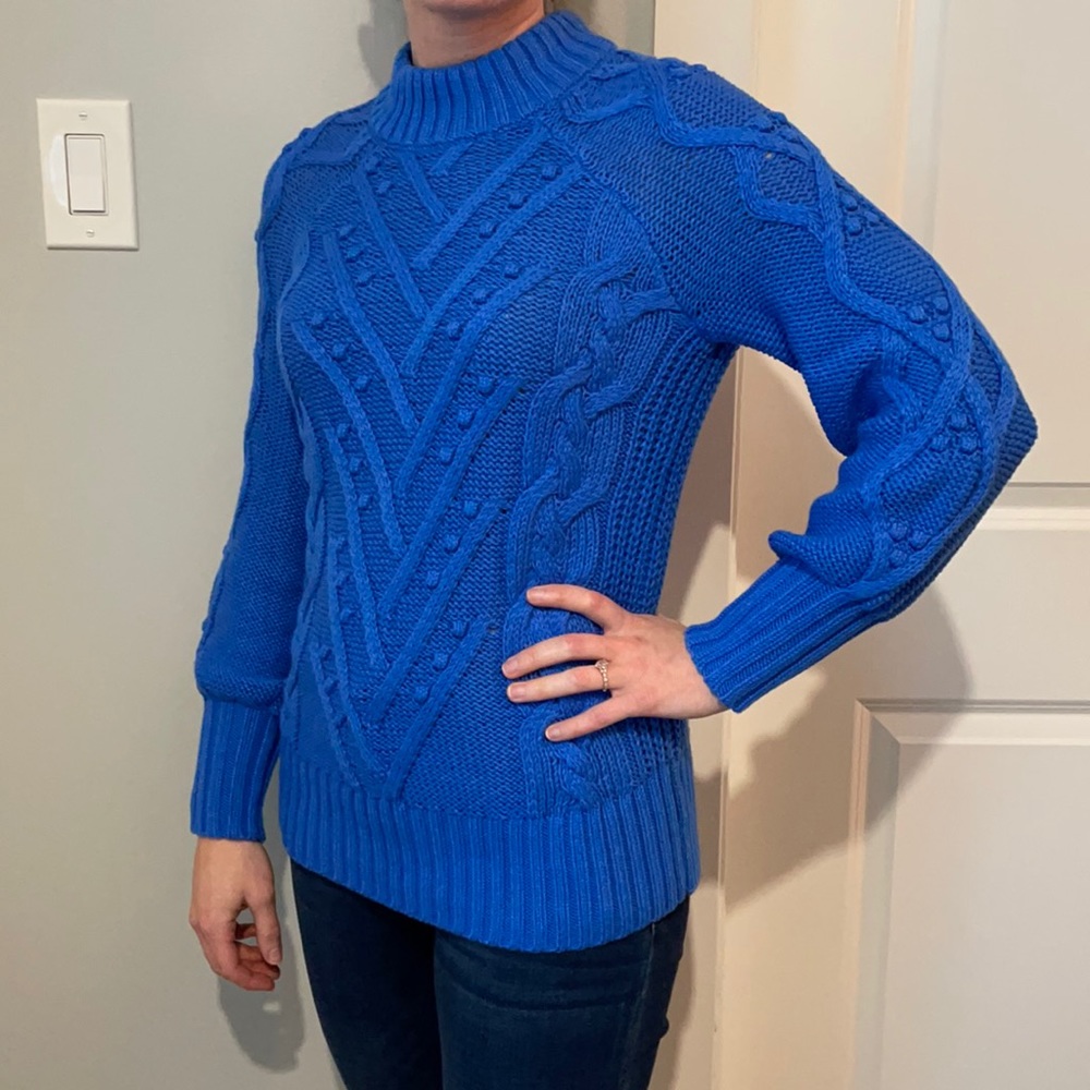 LOFT mock neck balloon sleeve sweater
